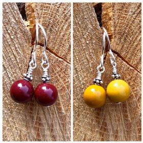 Mookaite Jasper Silver Earrings